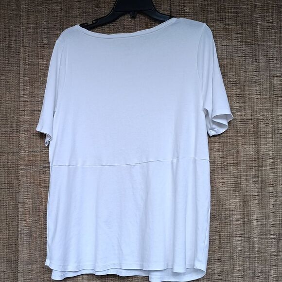 J. Jill White Short Sleeve Pima Cottom Tee Tunic - Picture 4 of 4